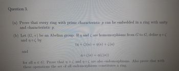 Answered: (a) Prove That Every Ring With Prime… | Bartleby