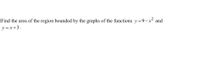 Find the area of the region bounded by the graphs of the functions y=9-x² and
y=x+3.
