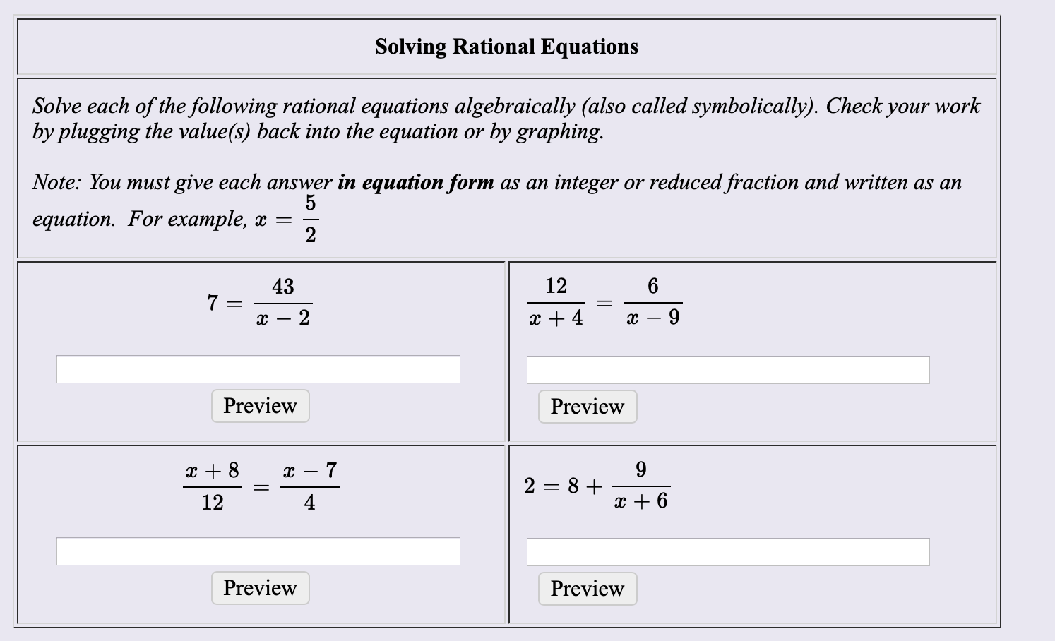 answered-solving-rational-equations-solve-each-bartleby