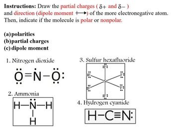 Answered: Instructions: Draw the partial charges… | bartleby