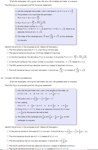 Answered: Of all the rectangles with a given… | bartleby