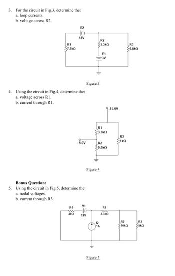 Answered: 3. For the circuit in Fig.3, determine… | bartleby