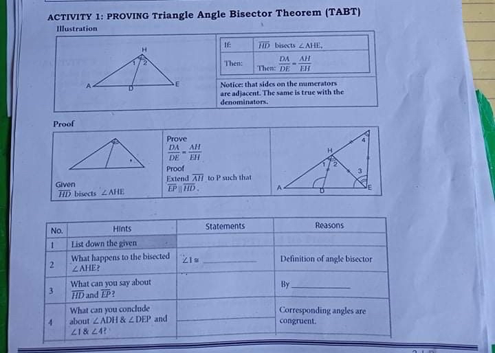 angle bisector theorem proof