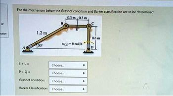 Answered For the mechanism below the Grashof bartleby