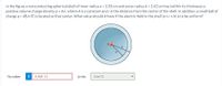 In the figure, a nonconducting spherical shell with an inner radius \( a = 2.33 \, \text{cm} \) and an outer radius \( b = 2.42 \, \text{cm} \) has, within its thickness, a positive volume charge density \( \rho = \frac{A}{r} \), where \( A \) is a constant and \( r \) is the distance from the center of the shell. Additionally, a small ball with a charge of \( q = 48.4 \, \text{fC} \) is located at that center. What value should \( A \) have if the electric field in the shell (\( a \leq r \leq b \)) is to be uniform?

**Diagram Explanation:**

The diagram depicts a cross-section of the spherical shell:
- The shaded area represents the shell.
- The inner radius \( a \) and outer radius \( b \) are marked.
- A charge \( q \) is shown at the center of the shell.

**Input Field:**
- A text box is provided for calculating and inputting the numeric value of \( A \).
- Units for \( A \) are specified as \(\text{C/m}^2\).

**Example Calculation:**
- The solution provides \( A = 4.36 \times 10^{-11} \, \text{C/m}^2 \).