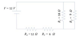 V = 12 V
R₂ = 12 92
R₂ = 692
R₁ = 18 Q
www
R₂ = 99