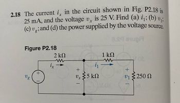 Answered: 2.18 The Current I, In The Circuit… | Bartleby