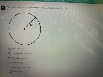 Answered: 17 Find Both The Area And Circumference… | Bartleby