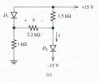 +15 V
D, V
1.5 kQ
+ V
2.2 kΩ
D2
-15 V
(c)
