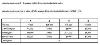 Answered: Using The Incremental B / C Analysis… | Bartleby