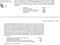 P24-4A Jane's Auto Care is considering the purchase of a new tow truck. The garage
doesn't currently have a tow truck, and the $60,000 price tag for a new truck would
represent a major expenditure. Jane Austen, owner of the garage, has compiled
the estimates shown below in trying to determine whether the tow truck should be
purchased.
Compute net present value
considering intangible benefits.
(LO 2, 3), E
XLS
Initial cost
Estimated useful life
Net annual cash flows from towing
Overhaul costs (end of year 4)
Salvage value
$60,000
8 years
$8,000
$6,000
$12,000
Problems: Set B and Set C 1199
Jane's good friend, Rick Ryan, stopped by. He is trying to convince Jane that the tow truck
will have other benefits that Jane hasn't even considered. First, he says, cars that need
towing need to be fixed. Thus, when Jane tows them to her facility, her repair revenues will
increase. Second, he notes that the tow truck could have a plow mounted on it, thus saving
Jane the cost of plowing her parking lot. (Rick will give her a used plow blade for free
if Jane will plow Rick's driveway.) Third, he notes that the truck will generate goodwill;
people who are rescued by Jane's tow truck will feel grateful and might be more inclined
to use her service station in the future or buy gas there. Fourth, the tow truck will have
"Jane's Auto Care" on its doors, hood, and back tailgate-a form of free advertising wher-
ever the tow truck goes. Rick estimates that, at a minimum, these benefits would be worth
the following.
Additional annual net cash flows from repair work
Annual savings from plowing
Additional annual net cash flows from customer "goodwill"
Additional annual net cash flows resulting from free advertising
$3,000
750
1,000
750
The company's cost of capital is 9%.
