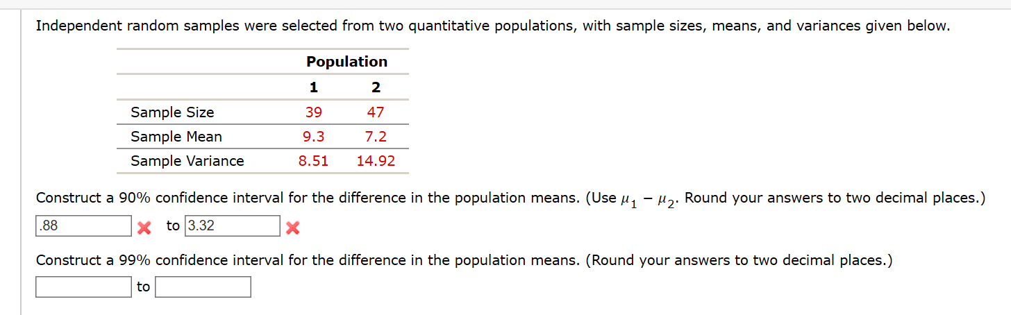 Answered Independent Random Samples Were… Bartleby