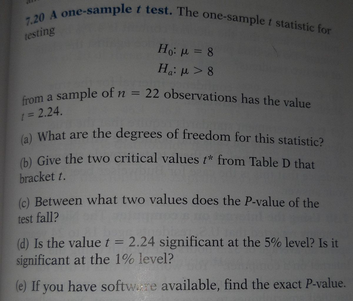 One sample t test