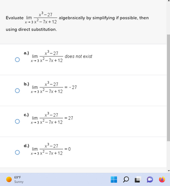 Answered: x3-27 x+3x-7x+12 using direct… | bartleby