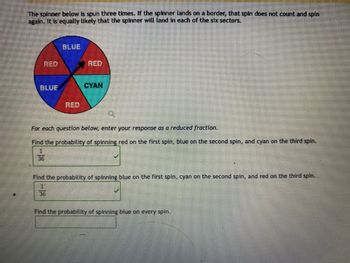 Answered: The Spinner Below Is Spun Three Times.… | Bartleby