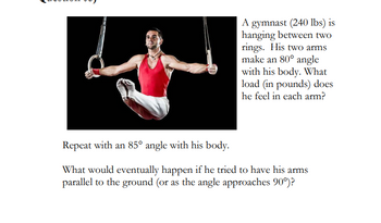 Answered: A Gymnast (240 Lbs) Is Hanging Between… | Bartleby