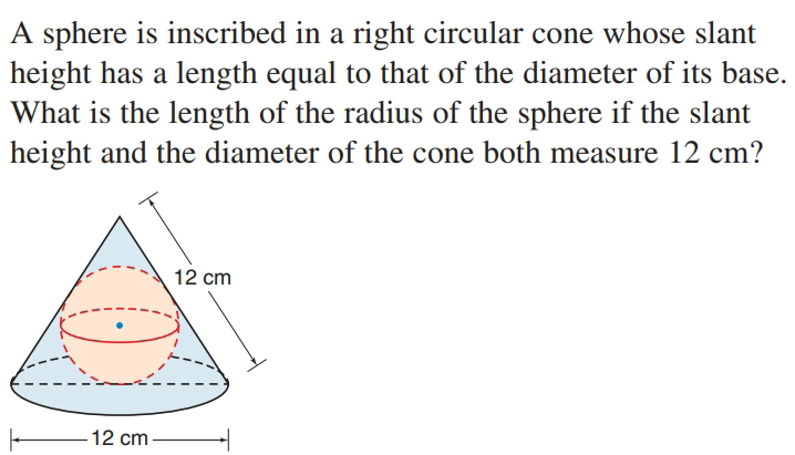 right circular cone inscribed in a sphere