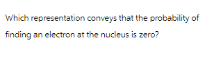 Which representation conveys that the probability of
finding an electron at the nucleus is zero?