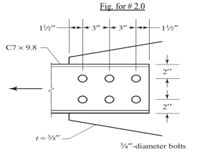 Answered: A C7 steel x 9.8 tension member is… | bartleby