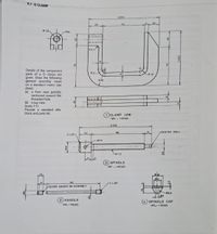 9.1 G CLAMP
(125)
20
25
75
M 12-
-R10
R3
Details of the component
parts of a G clamp are
given. Draw the following
general assembly views
on a standard metric size
sheet:
(a) a front view partially
sectioned around the
threaded hole
(b) a top view
(scale 1:1)
Provide a standard title
block and parts list.
R 5
R 10
R 30
20
6.
(1)CLAMP JAW
(MS - 1 REOD)
(130)
96
12
CENTRE DRILL
22
2x 45°
65.5
LM 12
SPINDLE
(MS -1 REQDK
10
96
* 45°
SILVER SOLDER ON ASSEMBLY
6.5
3 HANDLE
SPINDLE CAP
(MS-1 REOD)
(MS,-1 REQD)
LO20
