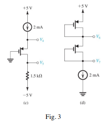 +5V
⑦2 mA
-OV₂
-5V
(c)
1.5 k
+5V
Fig. 3
(d)
-0% V6
2 mA