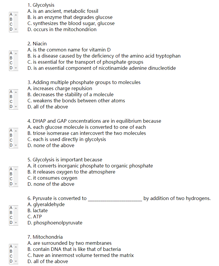 Answered: 1. Glycolysis A. is an ancient,… | bartleby