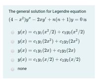 Answered The General Solution For Legendre Bartleby