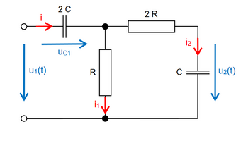 а
2 C
2 R
u1(t)
UC1
İ2
R
C
u2(t)