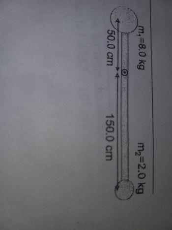 ***
m₁=8.0 kg
50.0 cm
O
4
m₂=2.0 kg
150.0 cm
*