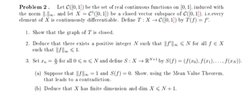 Answered: Problem 2. Let C([0, 1]) be the set of…