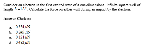 Answered: Consider an electron in the first… | bartleby