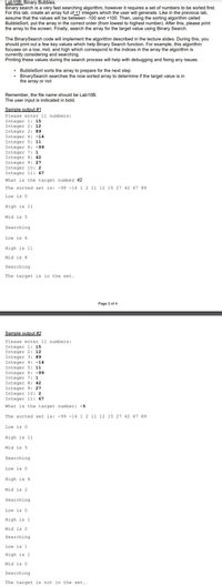 Answered: Lab10B: Binary Bubbles. Binary Search… | Bartleby