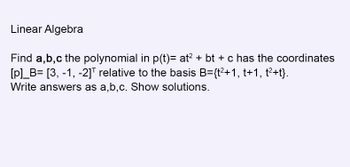 Answered: Linear Algebra Find A,b,c The… | Bartleby