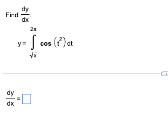 Answered: Find dx dx 2x r = f cos (?)dt 11 | bartleby