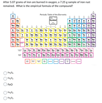 Answered: After 5.07 grams of iron are burned in… | bartleby