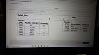 id= 618747_18content id%= 10004576 18stepunull
Remaining Time: 2 hours, 59 minutes, 44 seconds.
v Question Completion Status:
DBS201
Instructions
Write SQL Statements for each one of the questions based on below ERD.
Decide on Data Type and Size based on the sample data in ERD.
Detail_line
PART
1
OrdNo
(PK) PartNo (PK,FK) Quantity
PartNo
(PK)
AX12
Description UnitPrice
Iron
2489
AX12
11
10.99
2491
BT04
1
BT04
Gas Grill
Washer
89.99
2491
BZ66
1
BZ66
189.99
2498
AX12
4
2498
ВТО4
2
Seve Al Aroens
Save and Submt
Click Save and Submit to save and submit. Click Save All Answers to save all answers.
62 M
ENG
2030-11-21
P Type here to search
