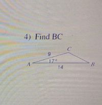 4) Find BC
6.
17°
14
