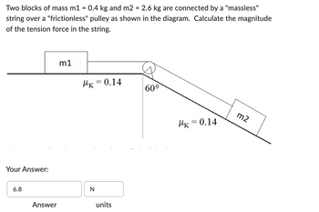 Answered: Two Blocks Of Mass M1 = 0.4 Kg And M2 =… | Bartleby