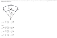 A loop of wire was bent into the shape shown below. Two arcs connected by radial wires. If the angle 0 is in units of radians, what is the magnitude and the direction
of the magnetic field at point C.
R2
R1
C
Hol
B =
R1
R2
а.
O b.0
Hol
B =
1
+
R1
R2
с.
Hol e
1
1
B =
d.
R1
R2
Hol
B =
1
+
R1
R2
е.
