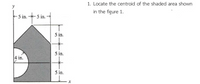 1. Locate the centroid of the shaded area shown
in the figure 1.
5 in.
- 5 in.
5 in.
5 in.
4 in.
5 in.
