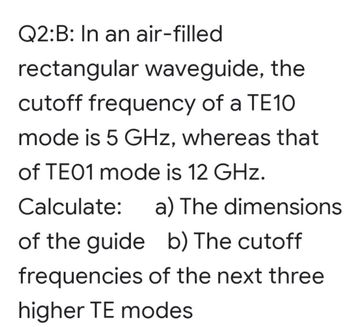 Answered: Q2:B: In An Air-filled Rectangular… | Bartleby