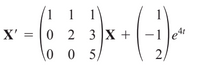 1
1
1
X' = 0
3 X +
-1
5,
21
