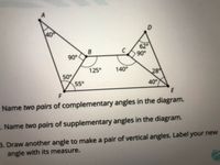 Answered: Draw another angle to make a pair of… | bartleby