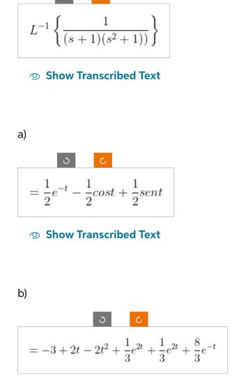 Answered: 4-¹ { 1))} (5 + 1 (s + 1)(s² + 1 A) B)… | Bartleby