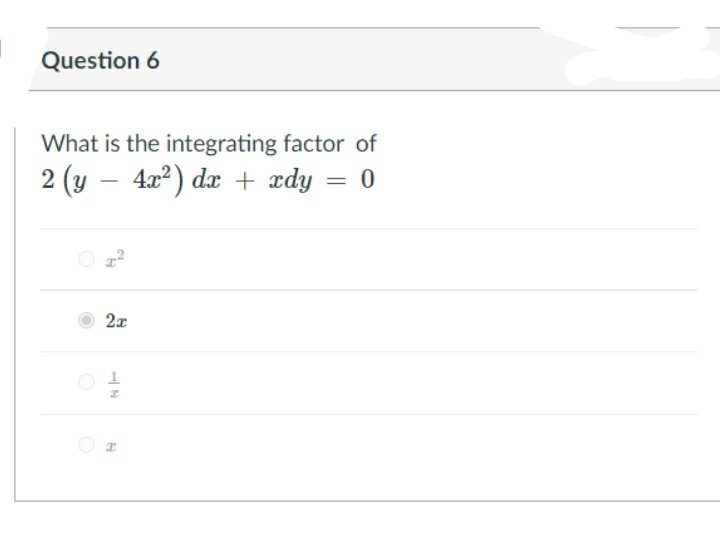Answered What Is The Integrating Factor Of 2 Y Bartleby