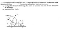 Answered: A uniform wheel of 50 cm radius and 1… | bartleby