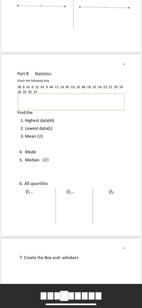 Answered: Part B Statistics Given The Following… | Bartleby