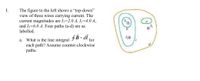 I.
The figure to the left shows a "top-down"
view of three wires carrying current. The
current magnitudes are I=2.0 A, Iz=4.0 A,
and I3=6.0 A. Four paths (a-d) are as
labelled.
• di
for
a. What is the line integral
each path? Assume counter-clockwise
paths.
d
