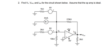 Answered: 2. Find Vn, Vout, and iout for the… | bartleby