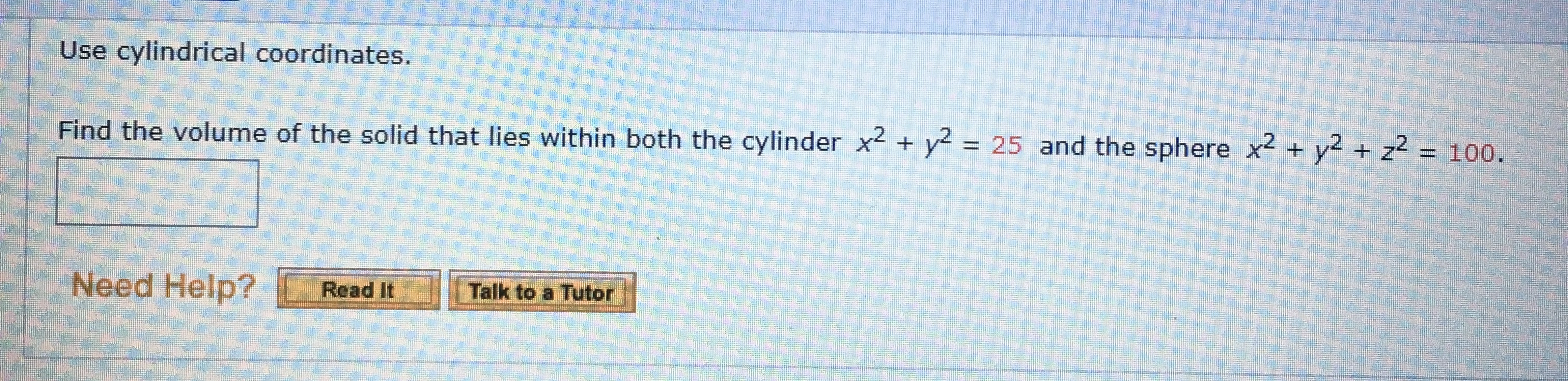 Answered Use Cylindrical Coordinates Find The Bartleby